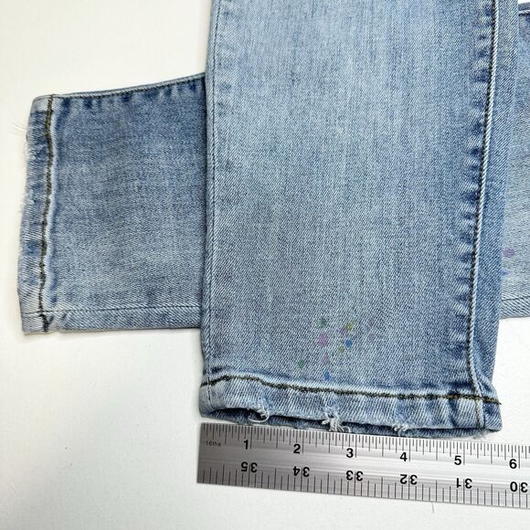 Judy Blue Jeans Womens 3 26 Boyfriend Blue Denim Rainbow Paint Splatter Distress - Picture 12 of 13